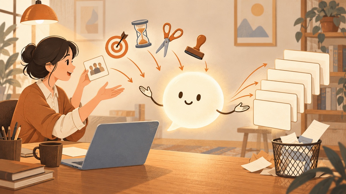 AI 簡報製作時,提示詞給足聽眾、目標、時間等背景,AI 才能產出有重點的簡報大綱與講稿