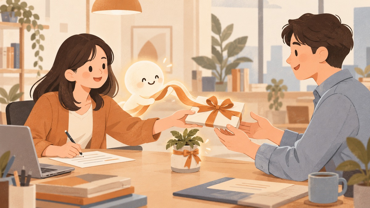 上班族用工作用 prompt 範本請 AI 協助寫婉拒信，委婉回絕需求又能維持合作關係的插畫